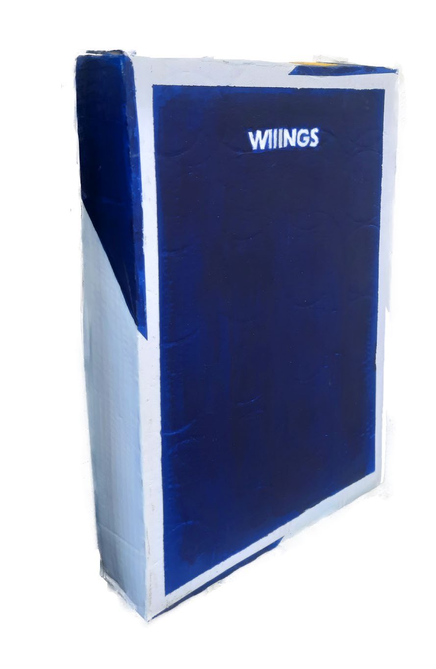 WIIINGS, painted energy-drink carton