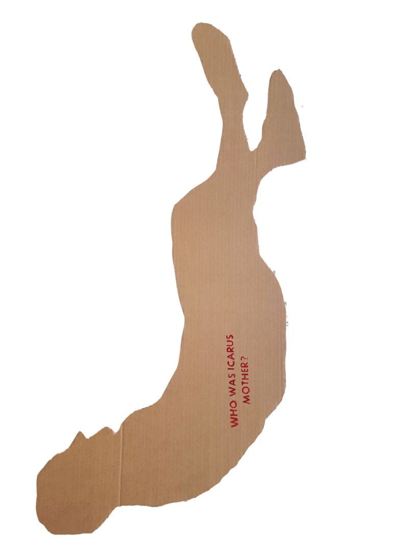 Who Was Icarus Mother, cardboard cutout
