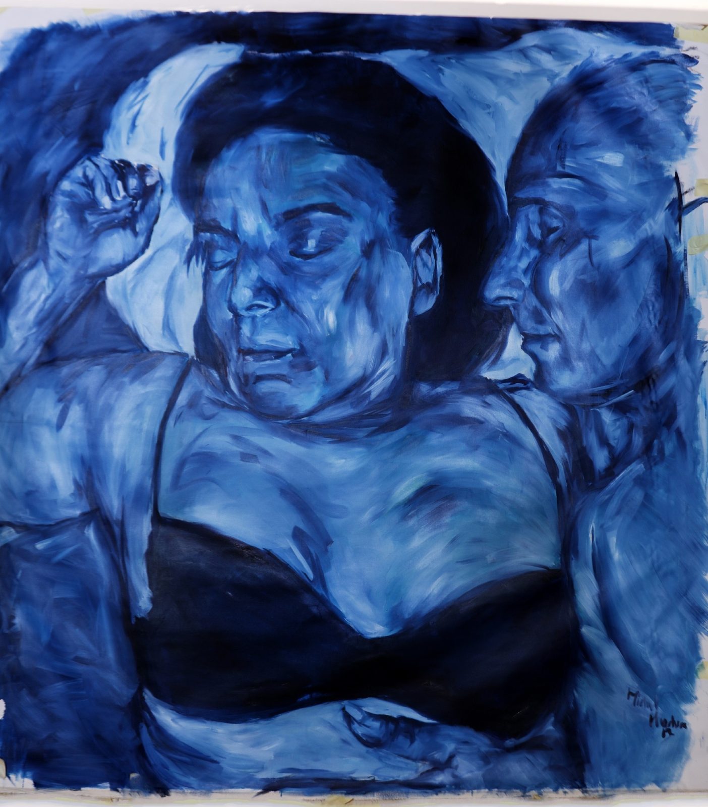 Leila and Jalal No. 2, the couple asleep in blue