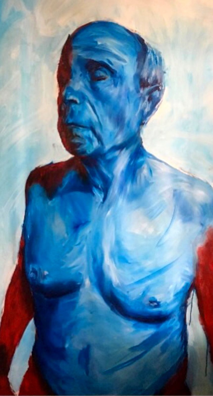 Jalal, standing torso in blue