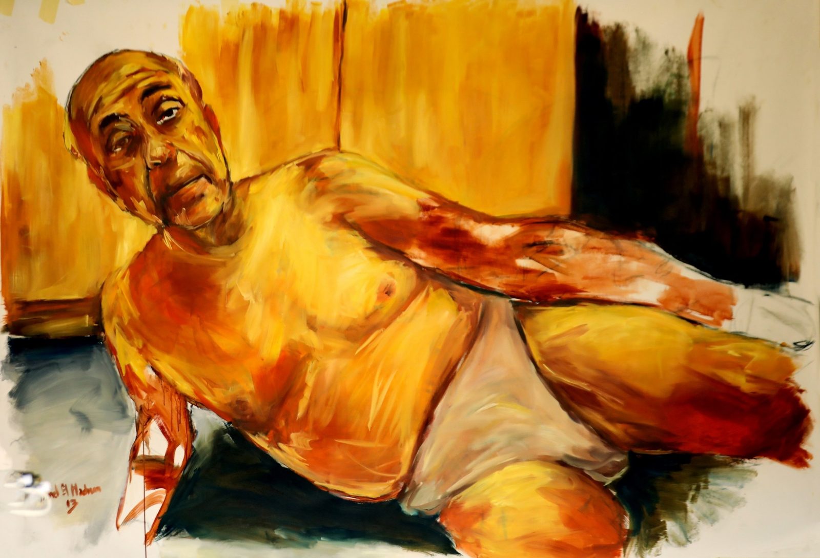 No. 4 - An Unflattering Study of My Father, reclining figure in yellow